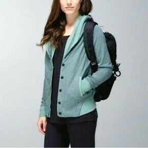 Lululemon To Class Button Up Jacket Burlap Texture Deep Shore Earl Grey green 6